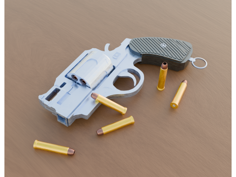 Revolver Low Poly Modelo 3D