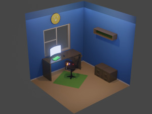 Classic student bedroom 3D Модель