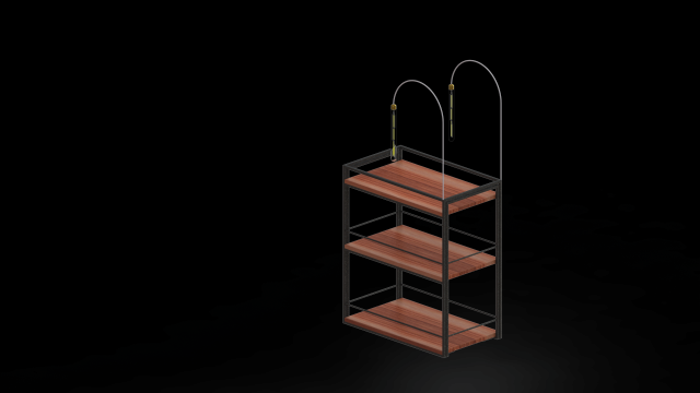 Coffee serving trolley v11 3D 模型 .c4d .max .obj .3ds .fbx .stl .blend