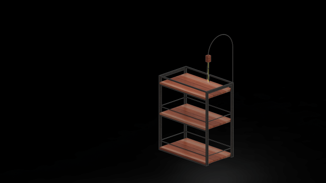 Coffee serving trolley v12 3D 模型 .c4d .max .obj .3ds .fbx .stl .blend