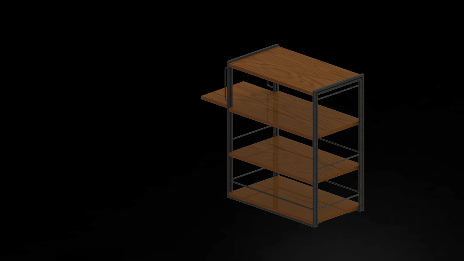 Coffee serving trolley v2 3D Model .c4d .max .obj .3ds .fbx .stl .blend 