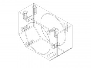 The ball screw nut holder Model 3D