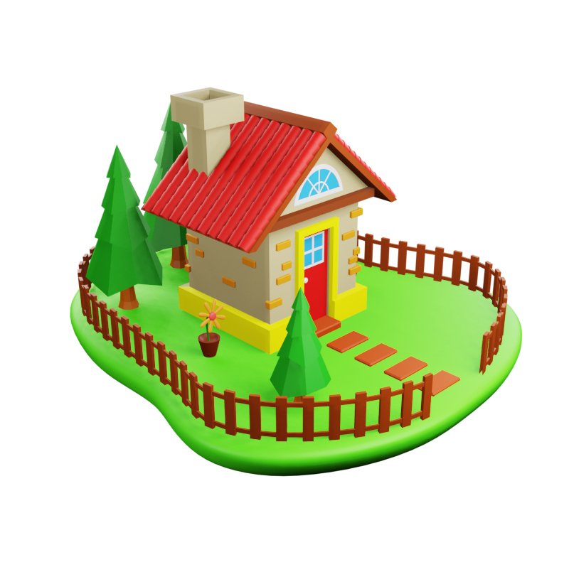 Cartoon House 3D Модель In Здания 3DExport