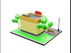 Cartoon cafe 3D Model