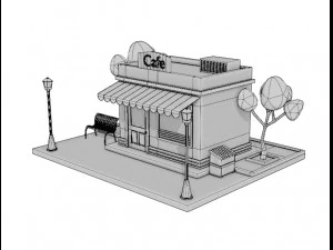Cartoon cafe 3D Model