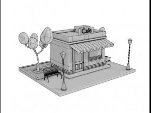 Cartoon cafe Model 3D