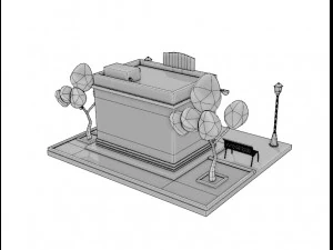 Cartoon cafe 3D Model