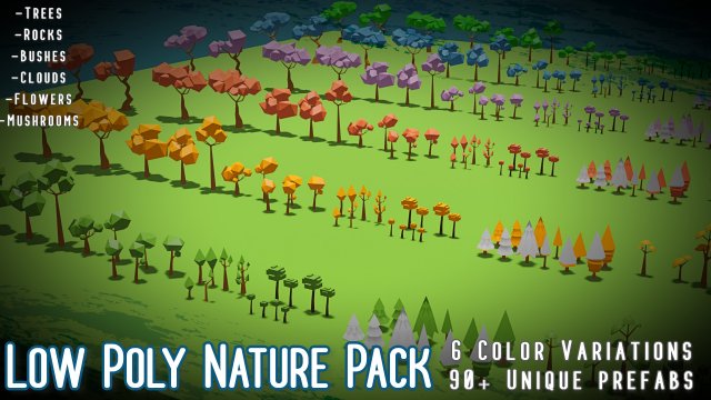 Low Poly Nature Pack Model 3D .c4d .max .obj .3ds .fbx .stl .blend 