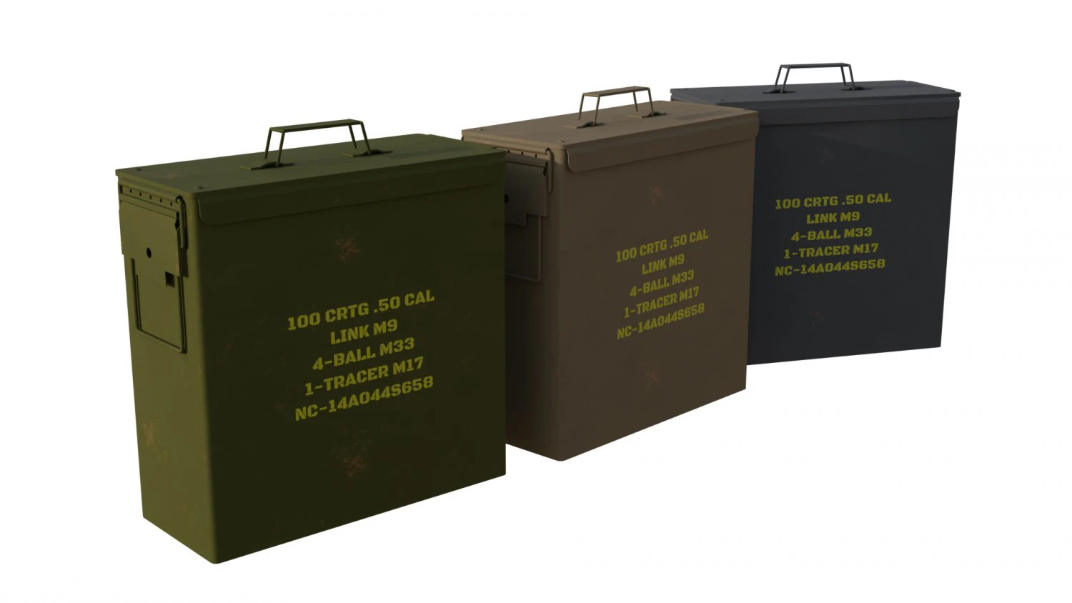 Ammo Box Pack 3D Model .c4d .max .obj .3ds .fbx .stl .blend 