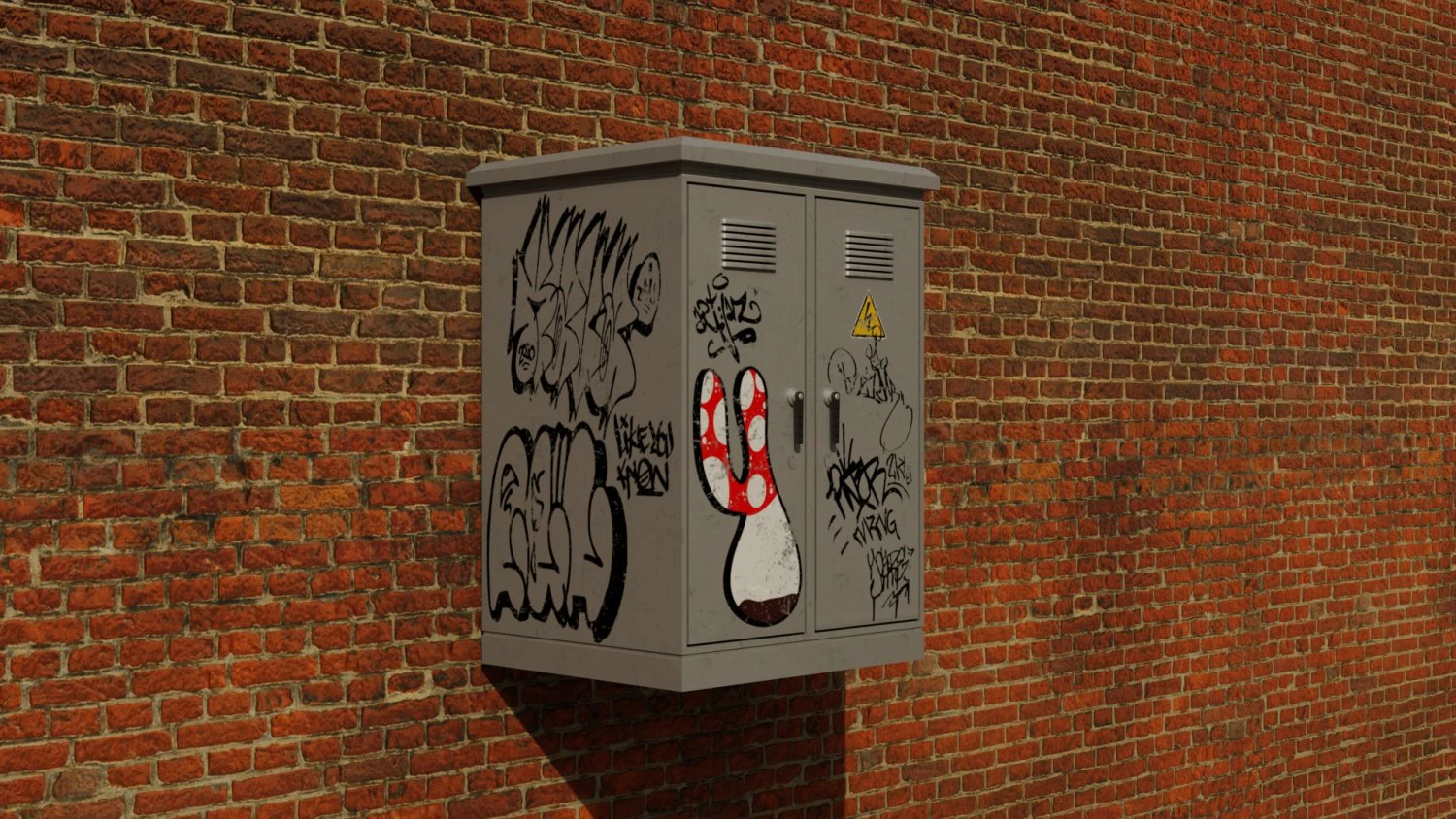 Electricity box 3D Model .c4d .max .obj .3ds .fbx .stl .blend 