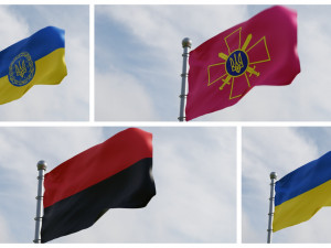 Ukrainian flags 3Dモデル