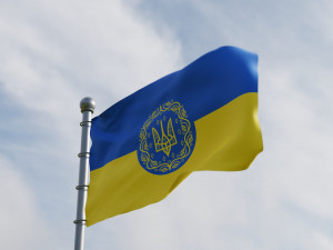 Ukrainian flags 3D Model