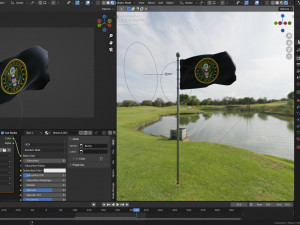 Animated US Flags 3Dモデル
