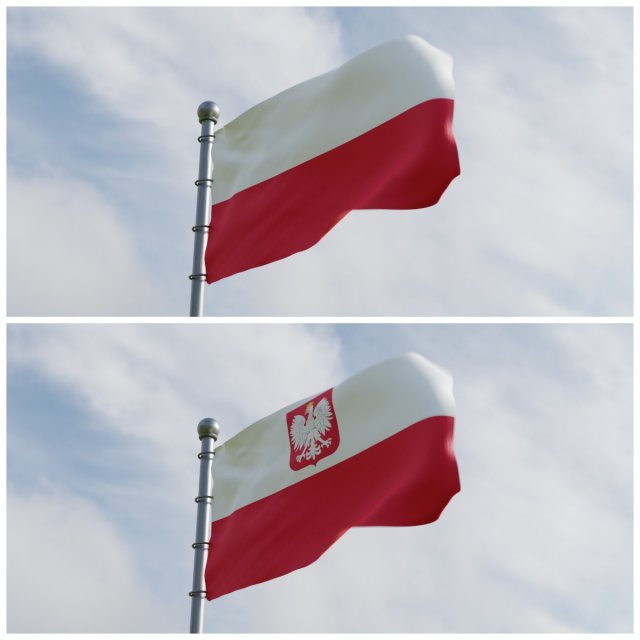 Animated Poland Flags Modello 3D .c4d .max .obj .3ds .fbx .stl .blend 
