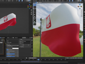 Animated Poland Flags Modello 3D