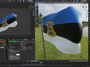 Animated Estonia Flags 3D Модель