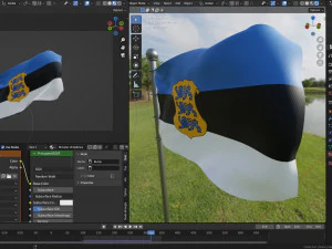 Animated Estonia Flags 3D Model