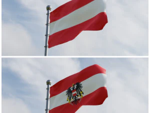 Bandeiras animadas da &Aacute;ustria Modelo 3D