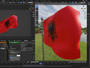 Animated Albania Flags 3D Model