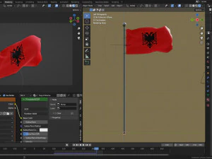 Animated Albania Flags 3D Model