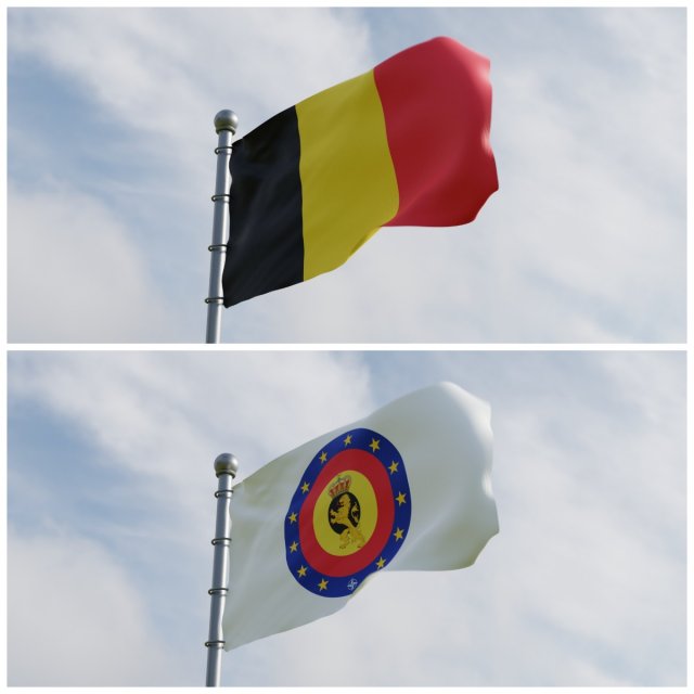 Animated Belguim Flags Model 3D .c4d .max .obj .3ds .fbx .stl .blend 