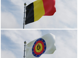 Animated Belguim Flags 3Dモデル
