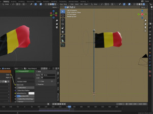 Animated Belguim Flags Model 3D