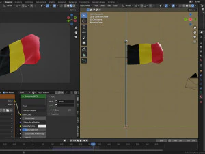Animated Belguim Flags 3D Model