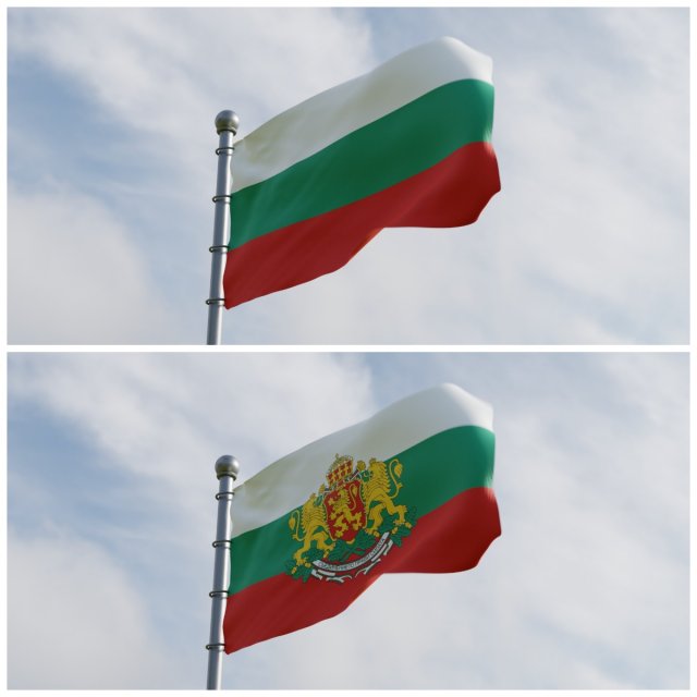 Animated Bulgaria Flags 3D मॉडल .c4d .max .obj .3ds .fbx .stl .blend 