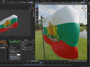 Animated Bulgaria Flags 3D Model