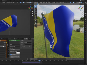 Animated Bosnia and Herzegovina Flags 3Dモデル