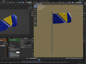 Animated Bosnia and Herzegovina Flags 3Dモデル