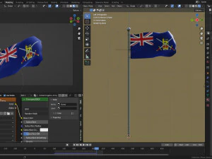 Animated United Kingdom Flags 3D Model