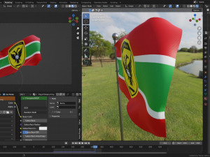Animated Greece Flags 3D Model