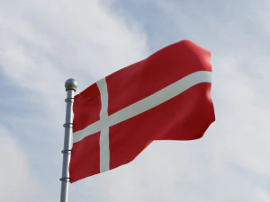 Animated Denmark Flags 3D Model