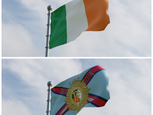 Animated Ireland Flags 3Dモデル
