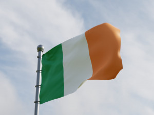 Animated Ireland Flags 3D Модель