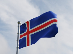 Animated Iceland Flags Modello 3D
