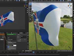 Animated Iceland Flags Modello 3D