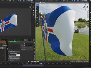 Animated Iceland Flags 3D Model