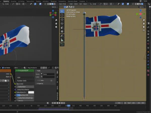 Animated Iceland Flags 3D Model