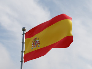 Animated Spain and Catalonia Flags 3D Model