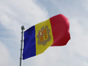 Animated Andorra Flags 3D Model