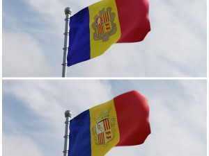 Animated Andorra Flags Modelo 3D