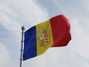 Animated Andorra Flags 3D 模型