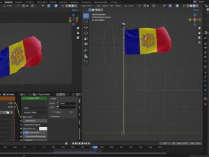 Animated Andorra Flags 3D Model