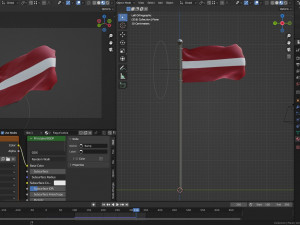 Animated Latvia Flags Model 3D
