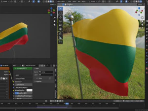 Banderas animadas de Lituania Modelo 3D