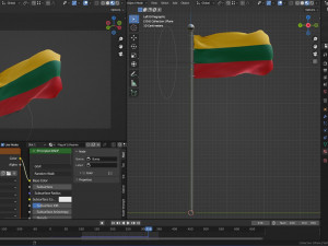 Animated Lithuania Flags 3D Model
