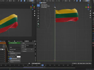 Banderas animadas de Lituania Modelo 3D